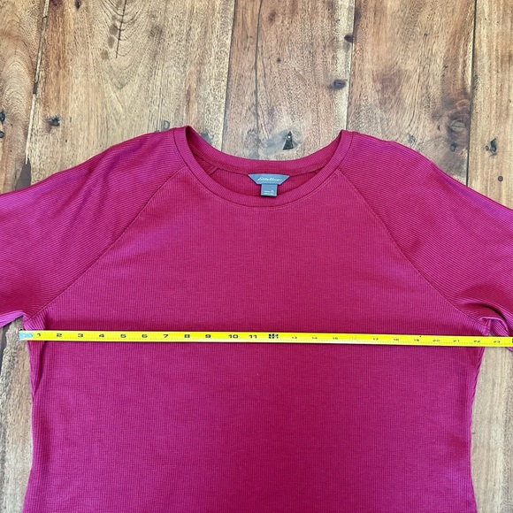 ☀️ NWOT EDDIE BAUER Waffle-Knit Raglan Long Sleeve Crew - Picture 6 of 10